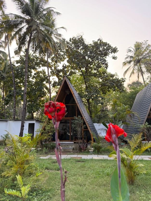 Cozy A-frame hut at Luma Goa, now enhanced for winter serenity