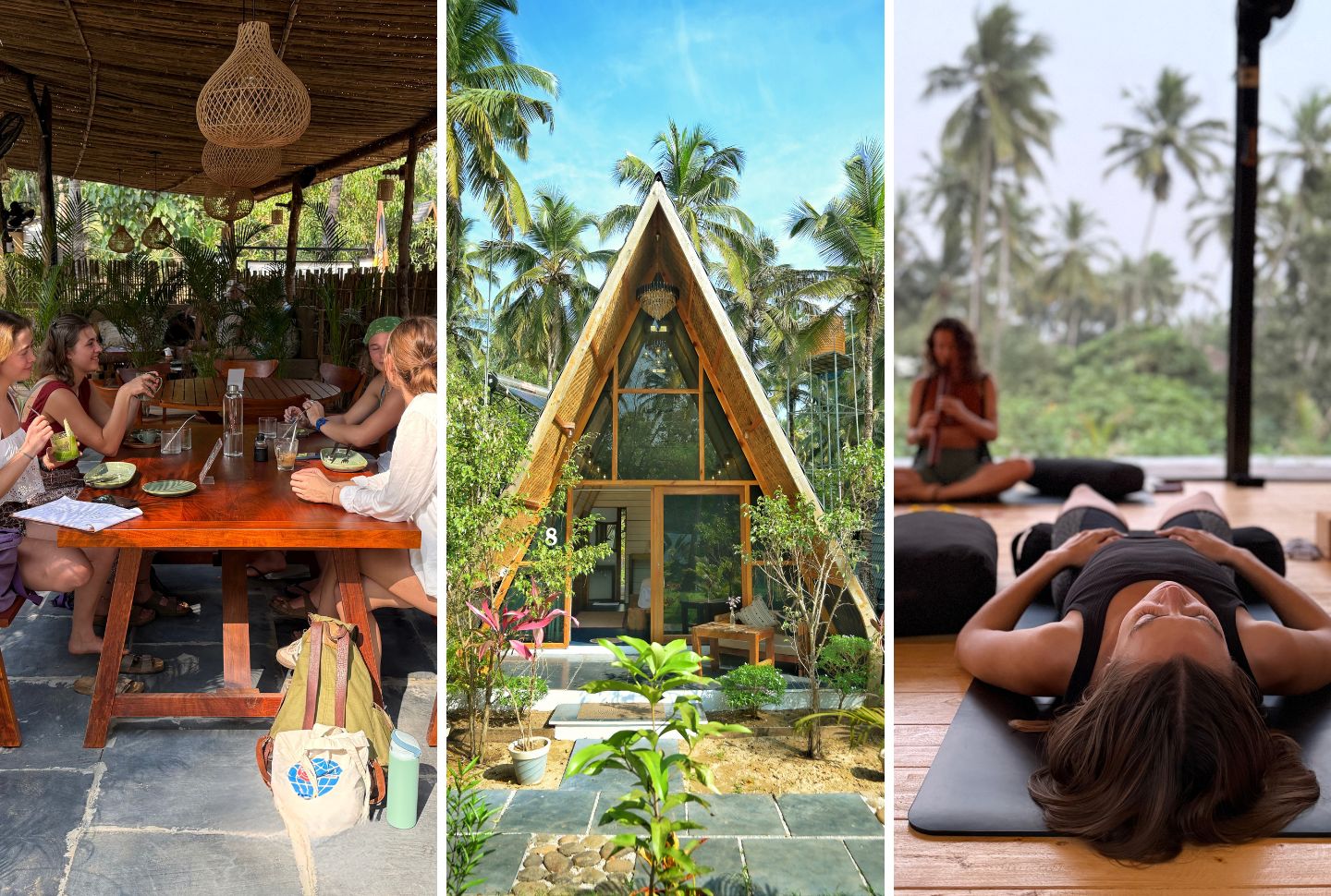 The A-frame huts and tropical gardens of LUMA Goa, Palolem